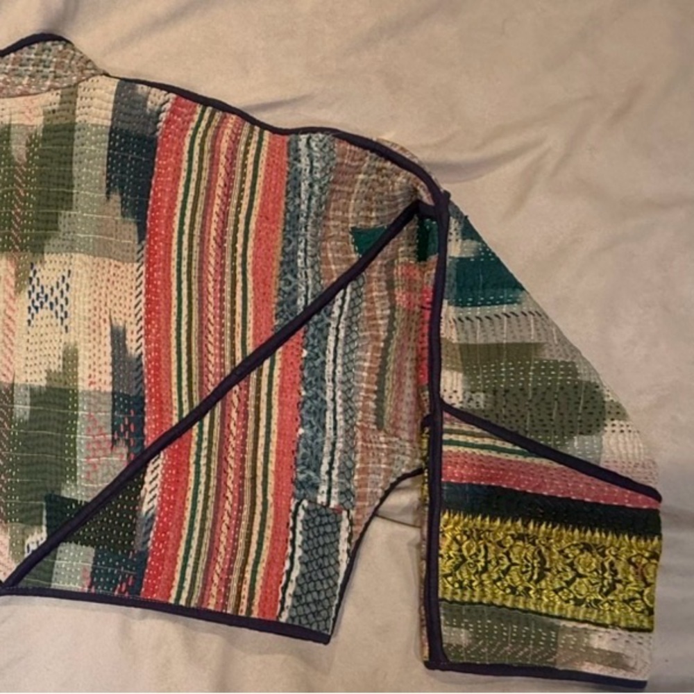 NAMAI Kaira cropped quilted patchwork Kantha jacket ONE OF A KIND - Picture 5 of 7